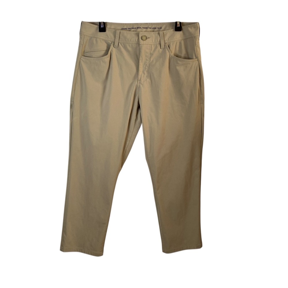 Rhone Mens 34x25 Commuter Slim Straight Khaki Pants Lightweight Stretch